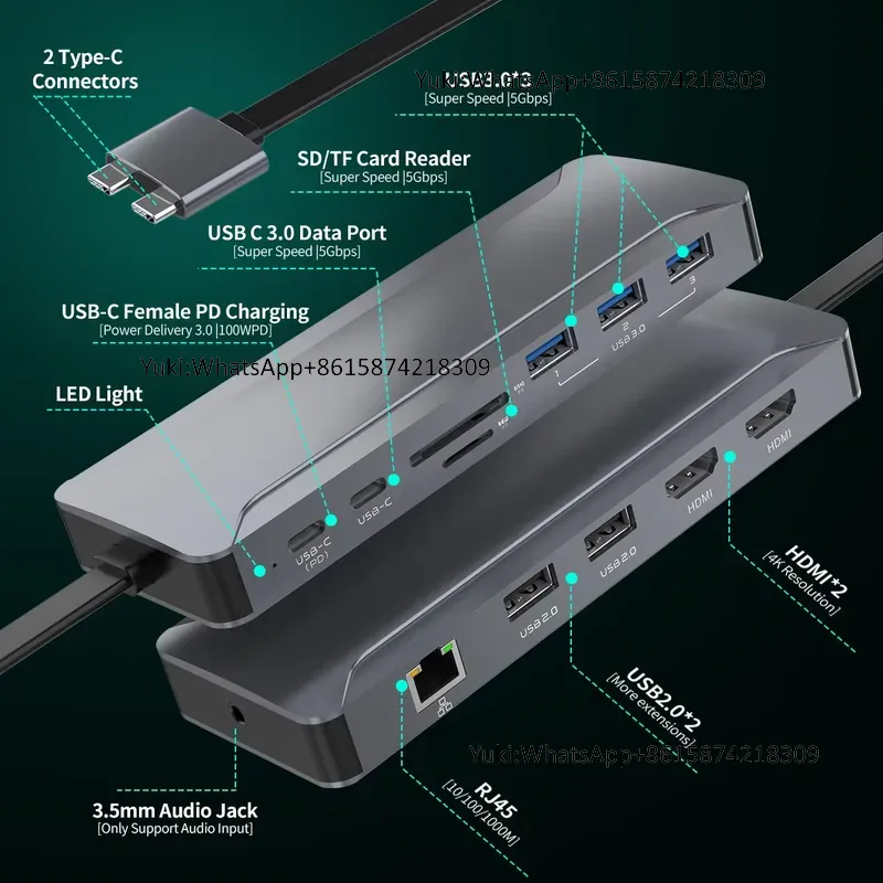 Usb C Hub - Hot Selling Dual Display Screen Type