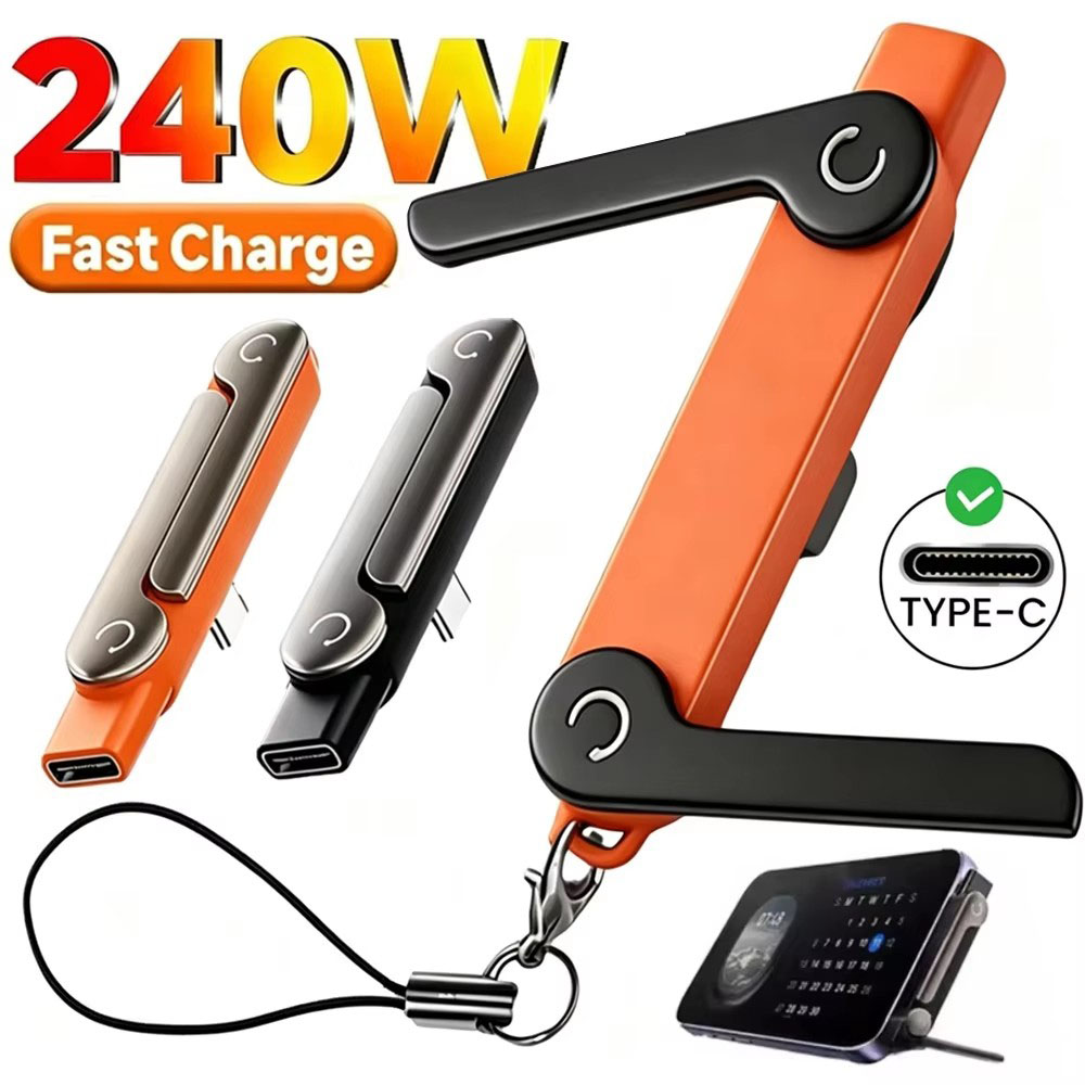 Type C Adapter - 1pc Flat Type-C Phone Charging Bracket