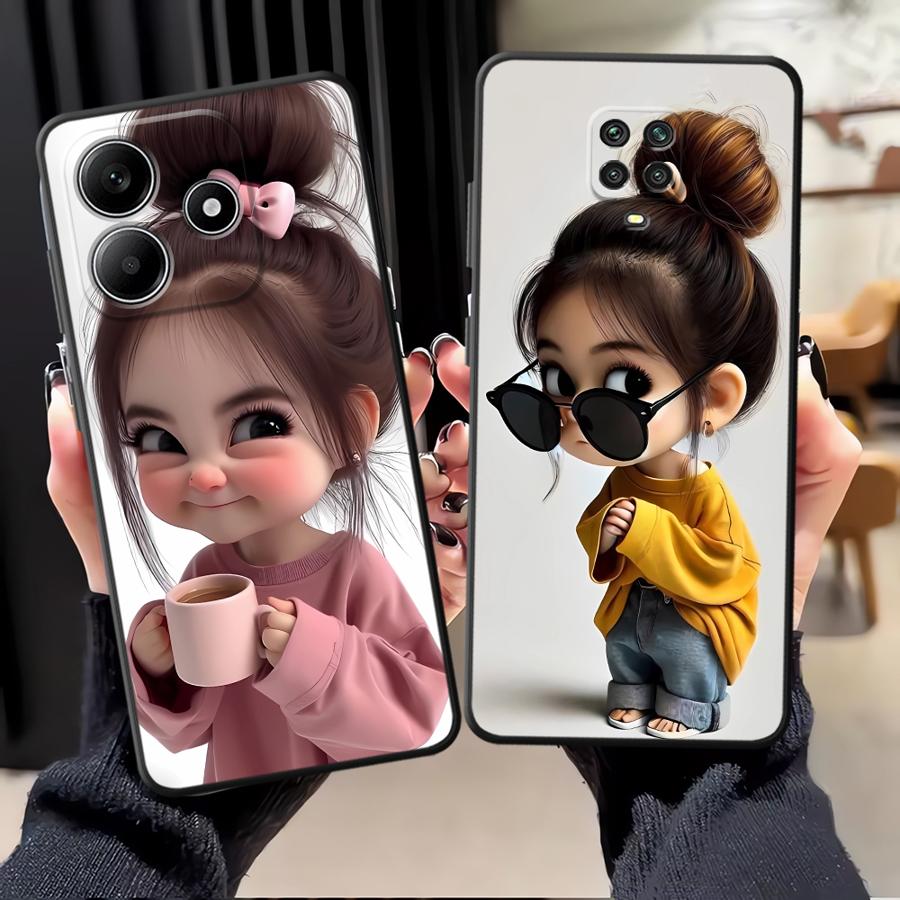 Xiaomi Phone Accessories - Cartoon Girl Pattern Funda Phone Cover