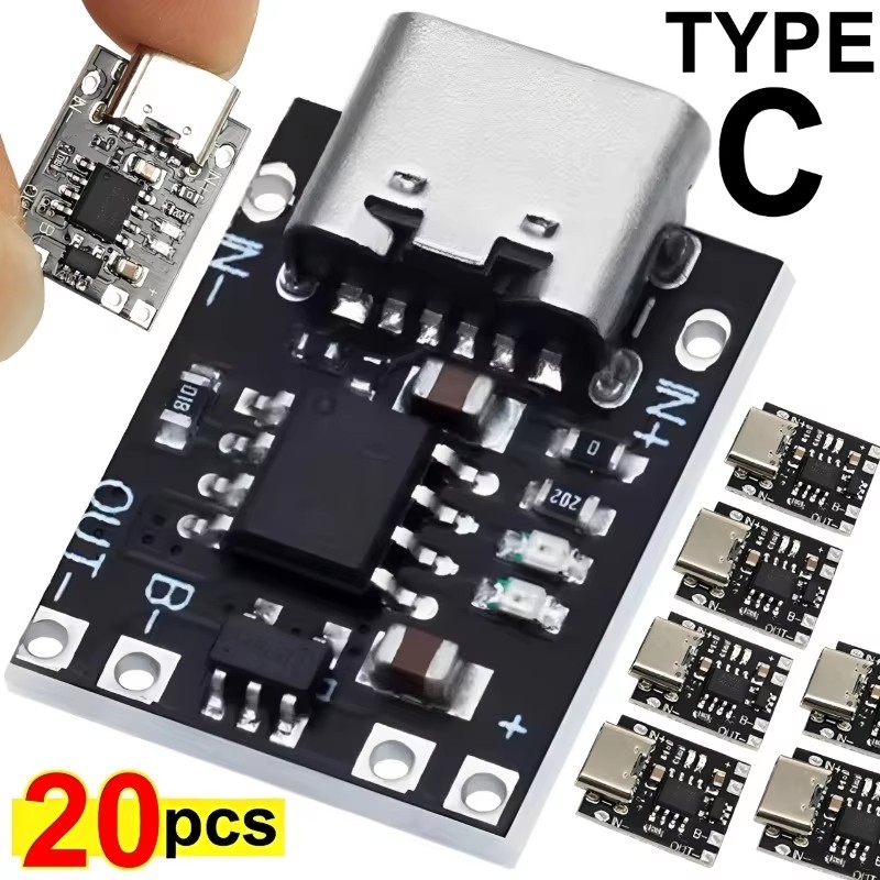 Type C Adapter - 1/10/20PCS 3.7V Lithium Battery Charging Board