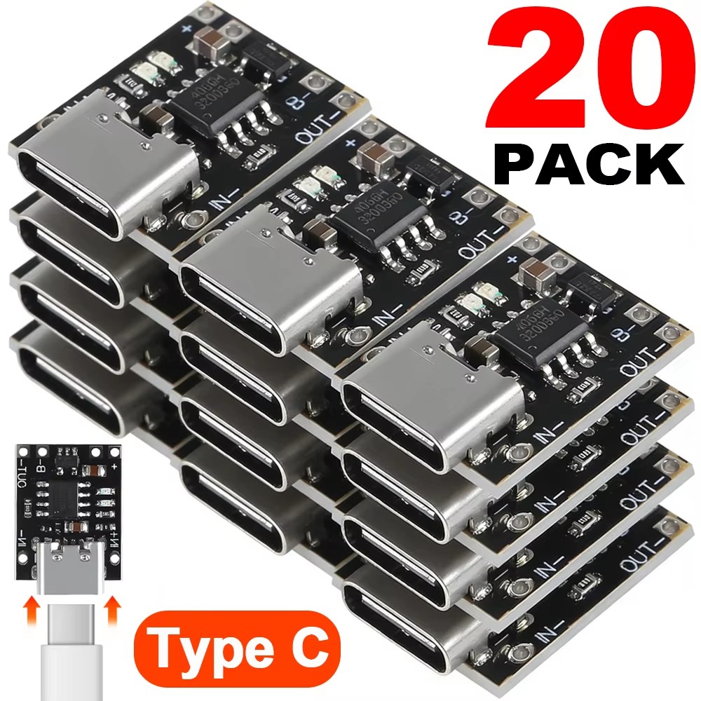 Type C Adapter - 1-20Pcs TP4056 3.7V Lithium Battery Charging