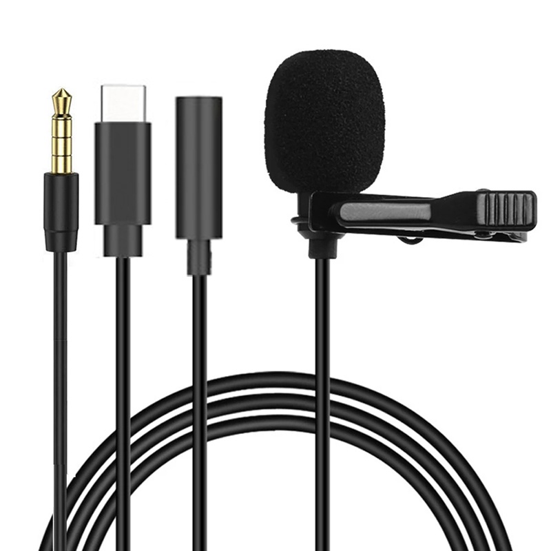 Type C Adapter - 1.5m Mini Portable Lavalier Microphone Condenser