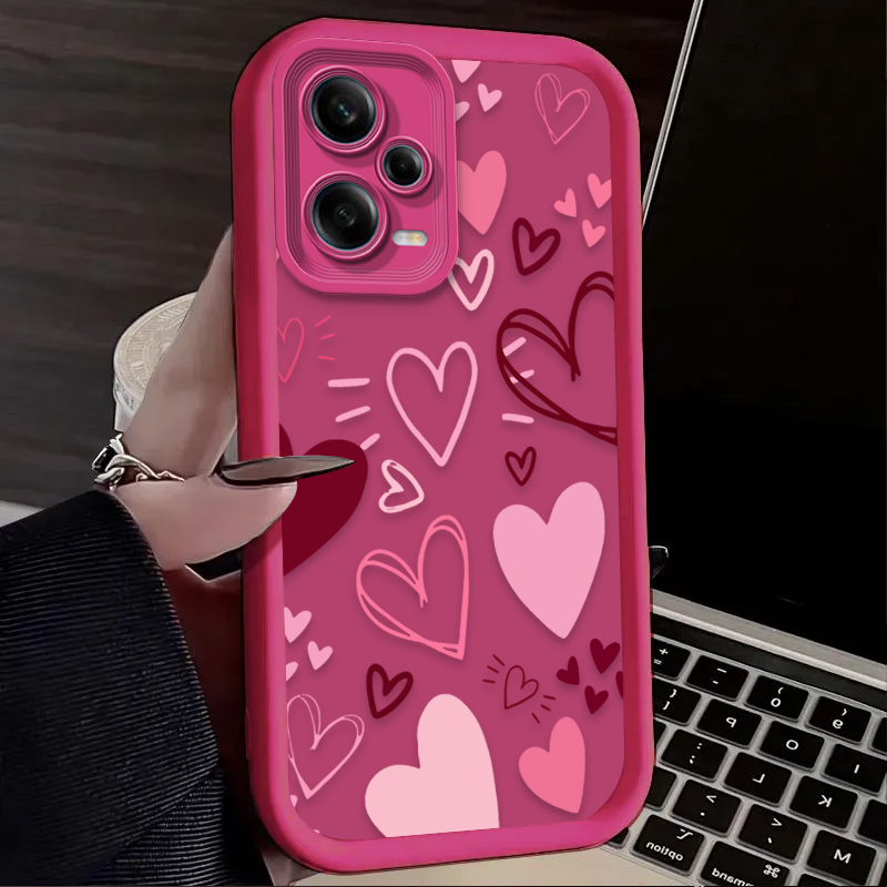 Pink Heart-shaped Phone Case f - Xiaomi Phone Accessories 评论和价格